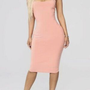 FASHION NOVA, Tiffany Midi Dress, Peach/pink,Large